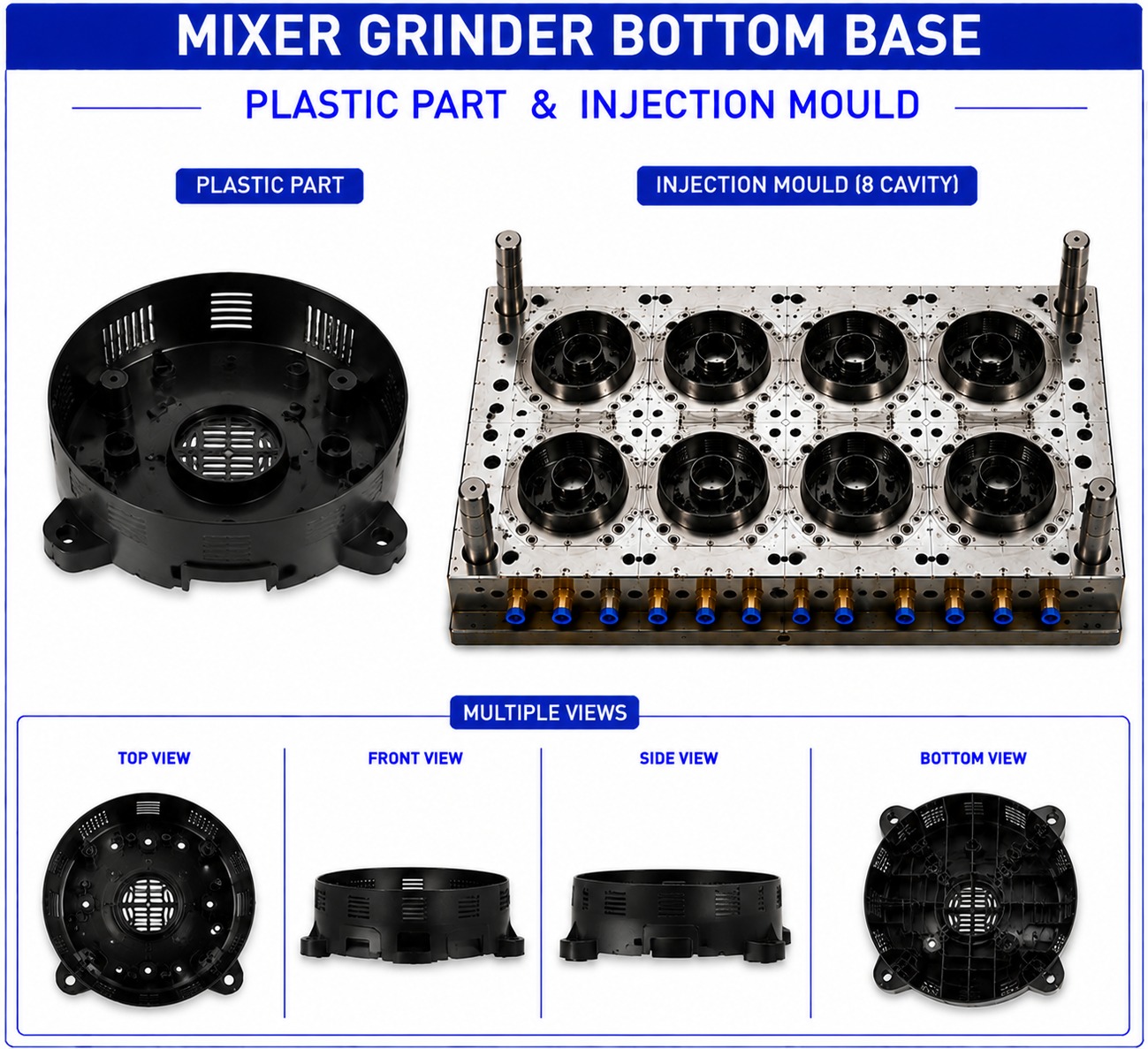 Mixer Grinder Plastic Bottom Base Mould and Moulding Service